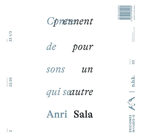 Anri Sala. Contes de sons qui se prennent pour un autre