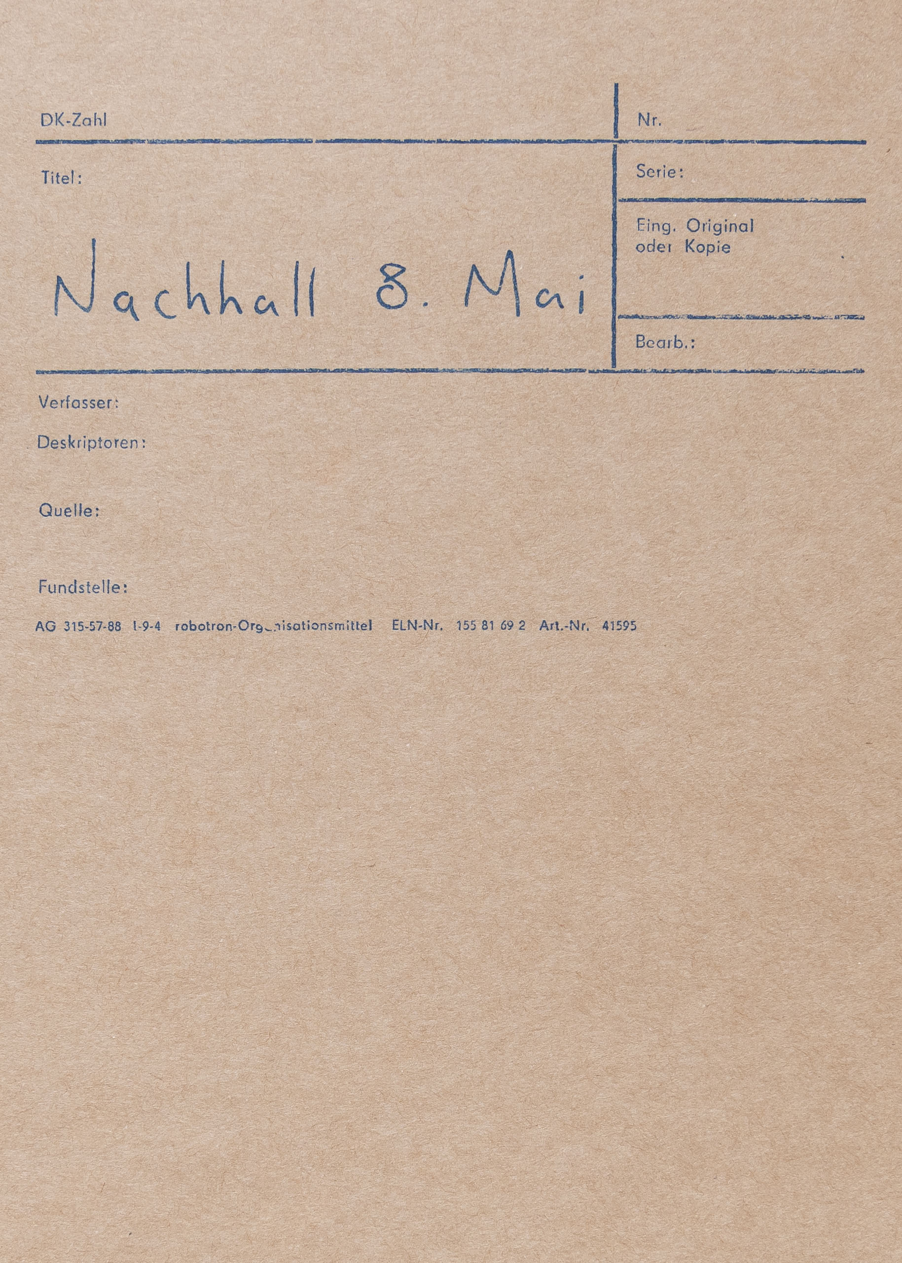 Nachhall 8. Mai