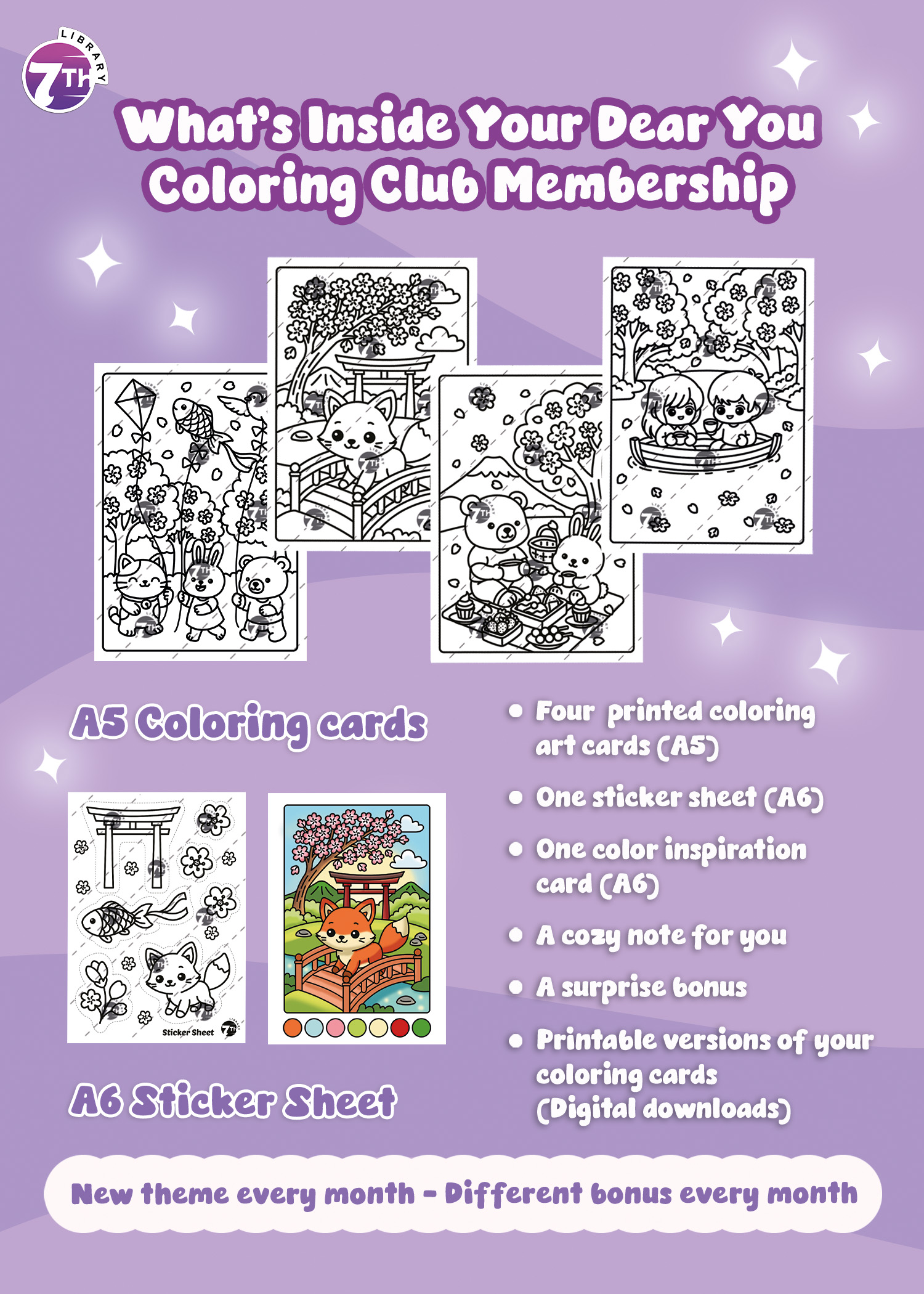  Dear You Coloring Club — April: Cherry Blossom Celebration